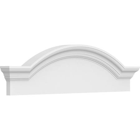 Ekena Millwork Segment Arch W/ Flankers Smooth Architectural Grade PVC Pediment, 34"W x 9-1/2"H x 2-1/2"P PEDPS034X095SGF00